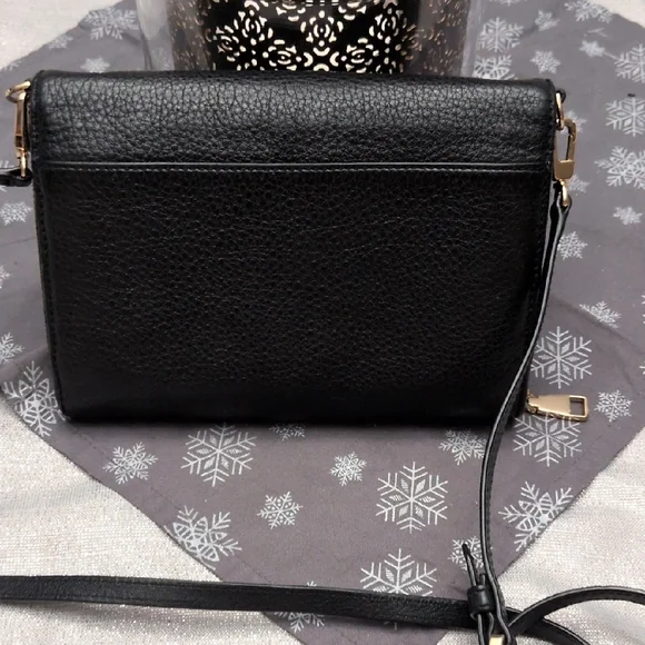 Tory Burch Bombe Flat Black Leather Crossbody Bag - Picture 7 of 11